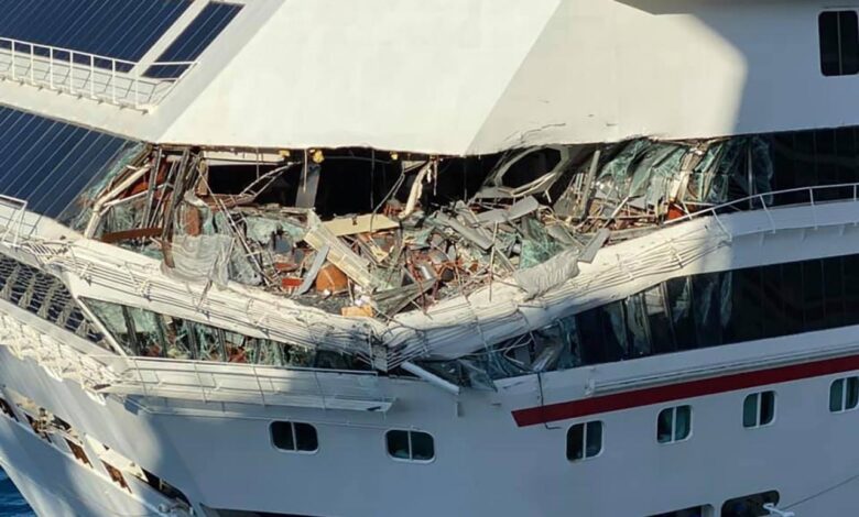 Carnival ships collide in cozumel