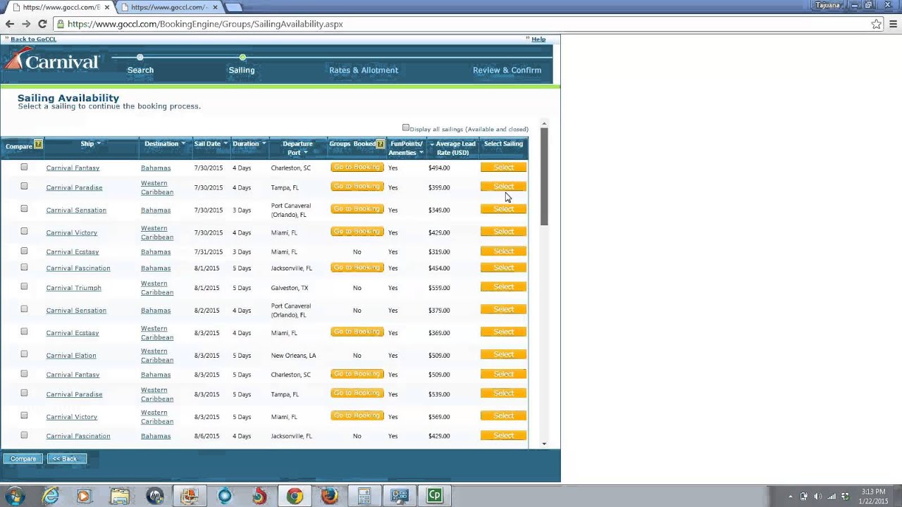 Carnival sets incentives for group bookings