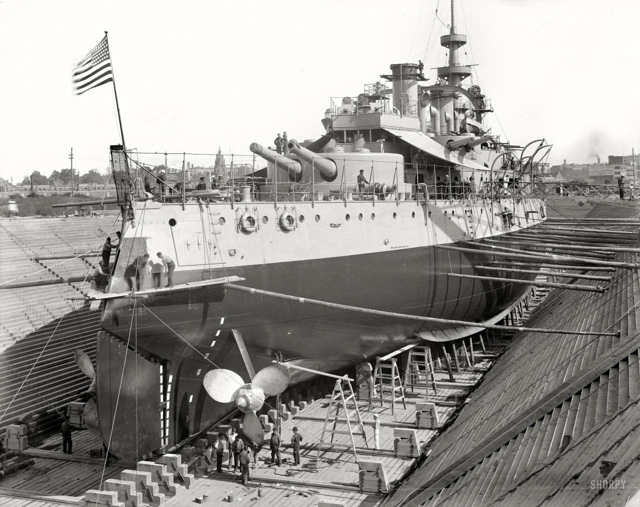 Battleship missouri leaves dry dock