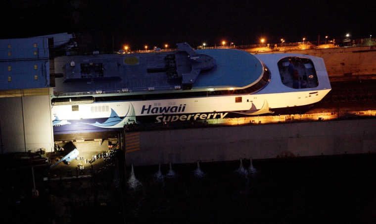 A year after launch hawaii superferry finds calmer waters