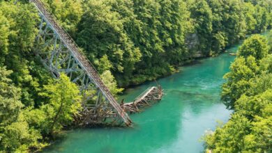 A landscape of burnt bridges