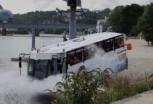 A new amphibious bus offers a quick tour of amsterdam