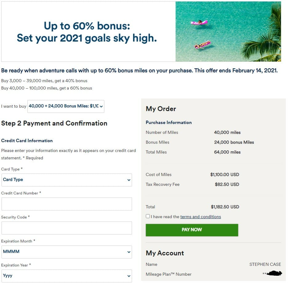 Alaska air initiates fly buy miles program