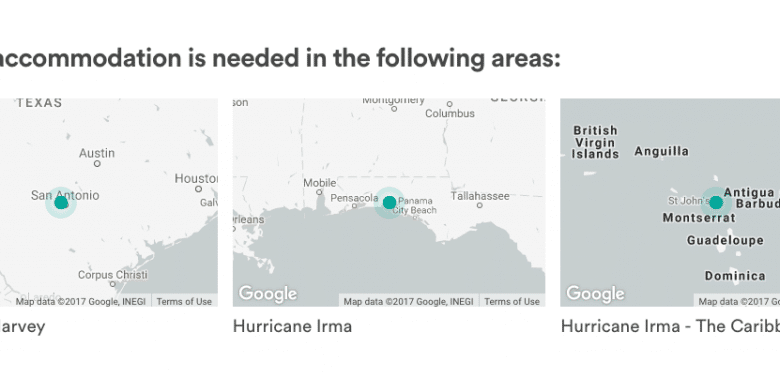 Airbnb disaster response rental vacation industry clicks affected onto once area user they