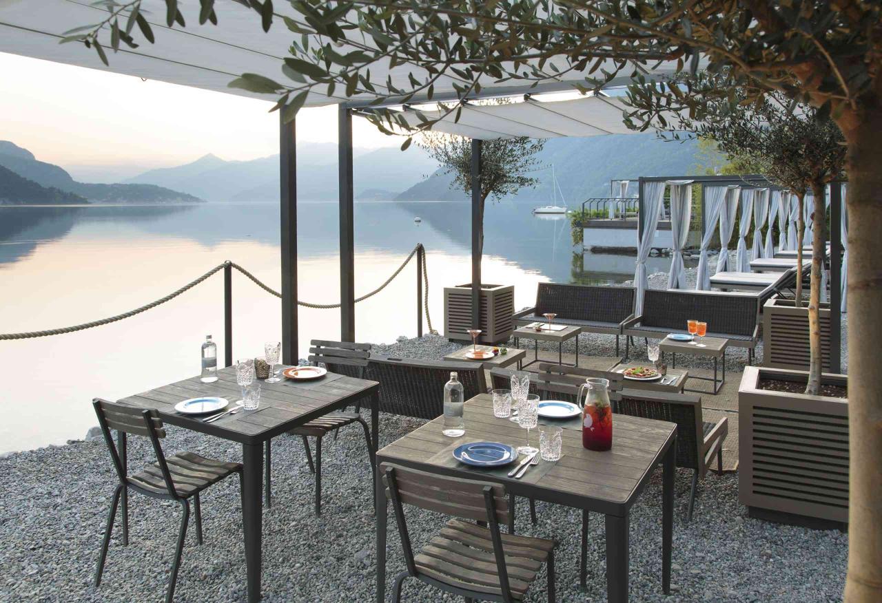 Beach bar debuts at filario hotel on lake como