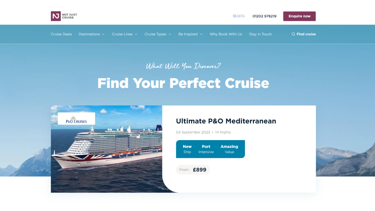 Cruise booking engine add website