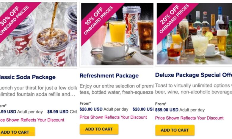 Carnival raises price of beverage package
