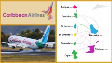 Caribbean airlines map routes trinidad sailing flight route travel international information escape sabbatical planning