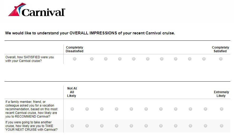 Carnival introduces agent survey
