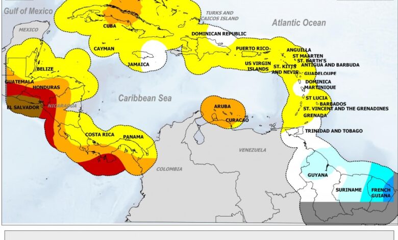 Climate caribbean 2020 january centre rainfall monthly sherika monitoring