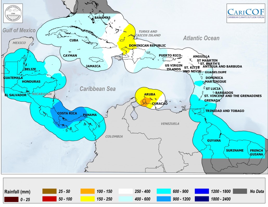 Caribbean climate map regional cimh rcc bb edu jja