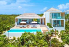 Turks caicos enclave caribbean beachfront palms oceanfront