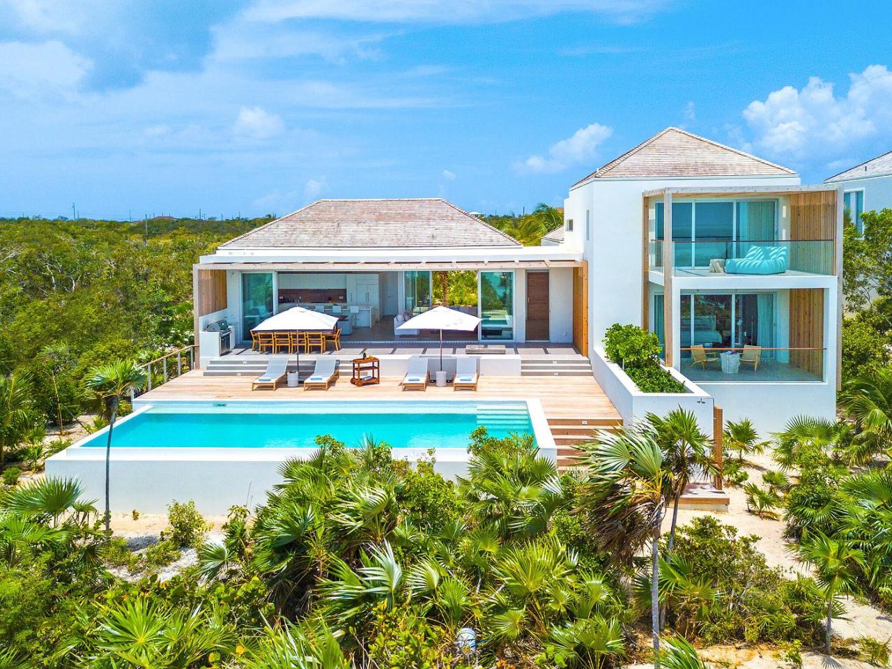 Turks caicos enclave caribbean beachfront palms oceanfront