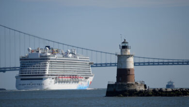 Cruise ship norwegian gem diego bayonne nj san part heads ferry manhattan lower another