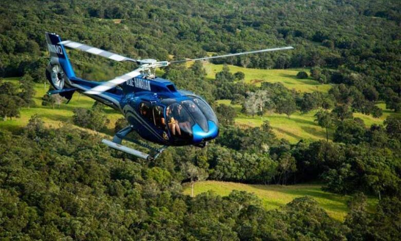 Blue hawaiian helicopters partners with kau coffee mill