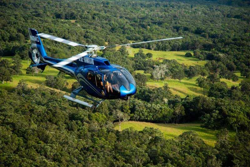 Blue hawaiian helicopters partners with kau coffee mill