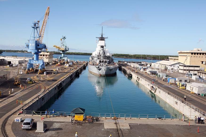 Uss dock restoration battleships entering