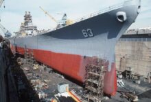 Battleship missouri leaves dry dock