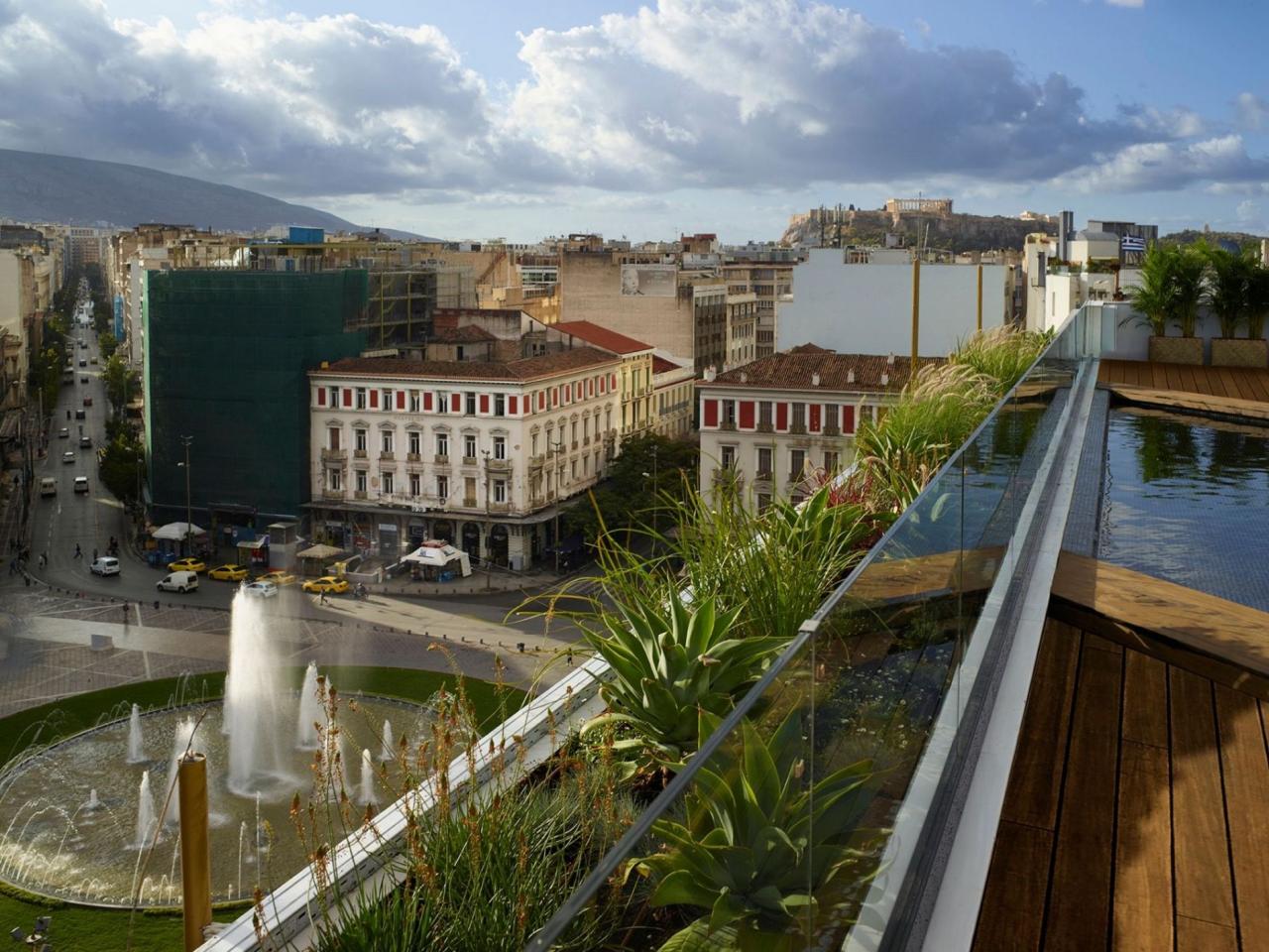 Brown hotels entering athens