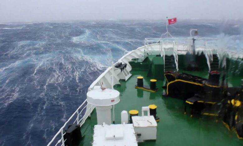 Drake passage expedition antarctic storm huge ship wave trip travel hits