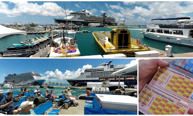 Bermuda cruise scene in with the bigger ships