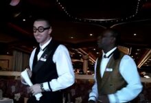 Carnival chief also works as waiter purser on pbs show