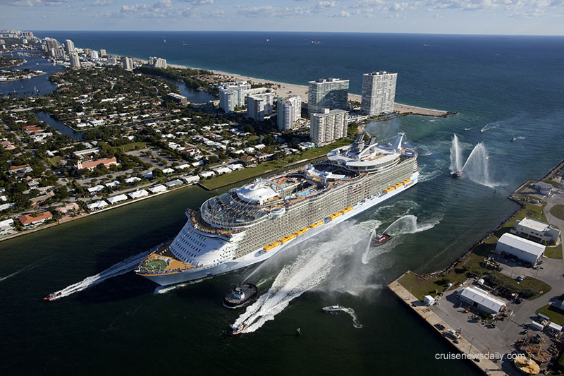 Port everglades seas allure lauderdale ft arrives entrance morning grand into made her first