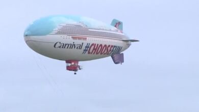 Carnival blimp arrives south florida