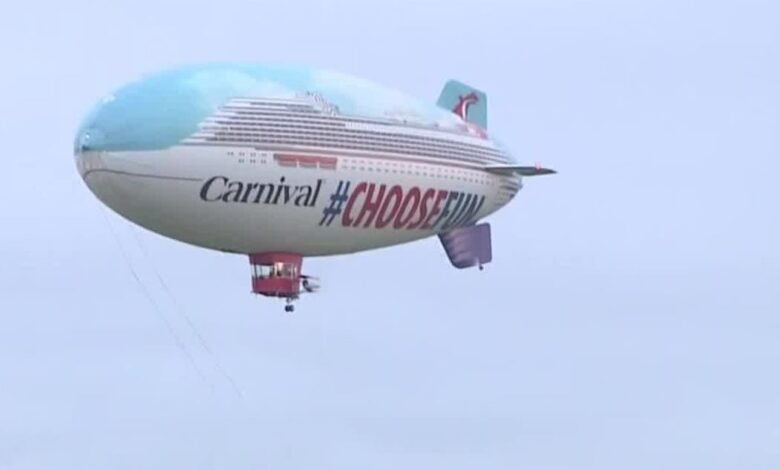 Carnival blimp arrives south florida