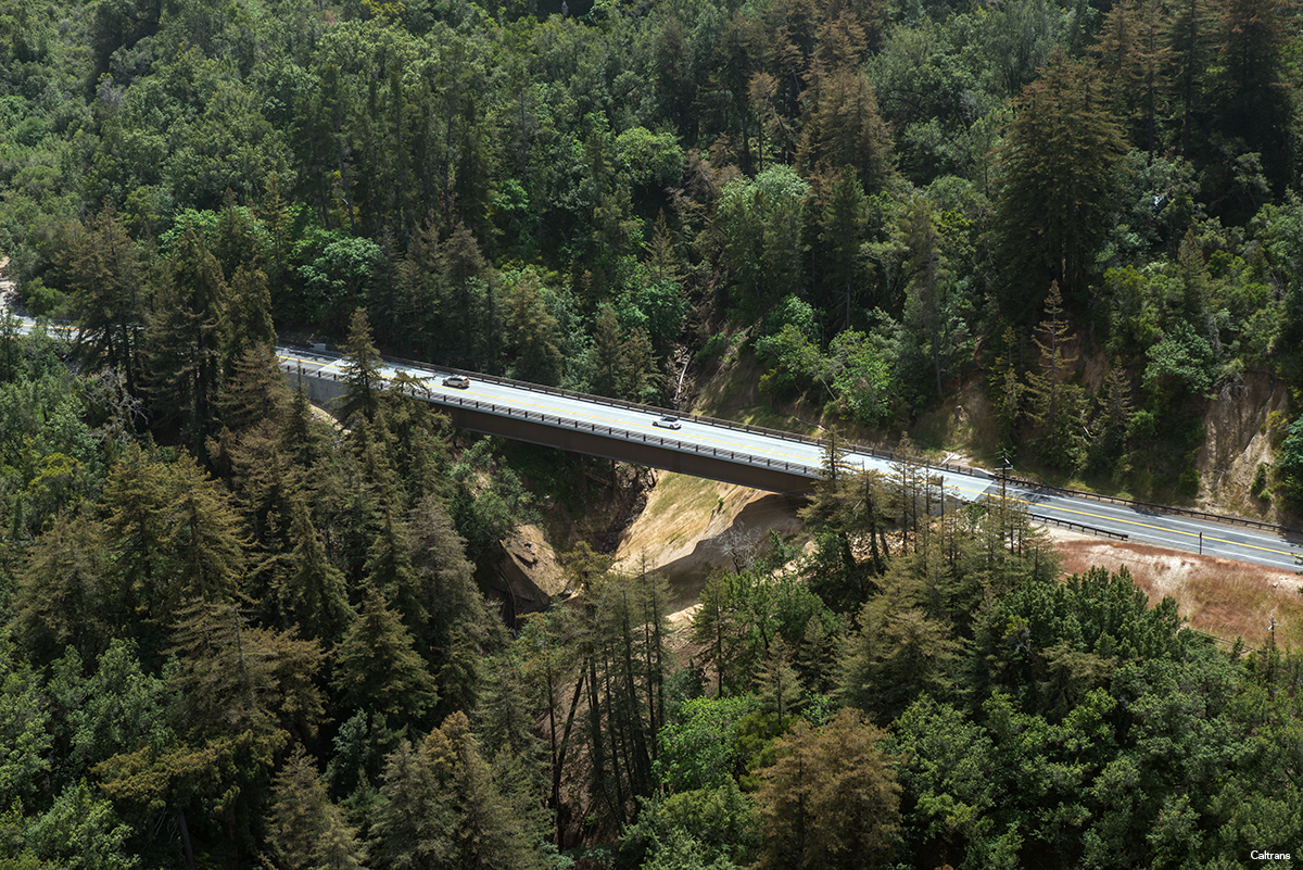 Sur big highway closed pfeiffer bridge off damage canyon storms due march slide demolished visited helicopter again cut was only