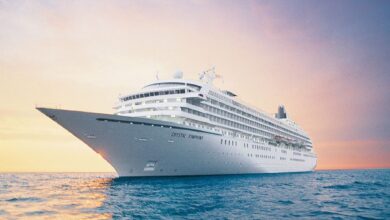 Aboard the crystal symphony showing off a new look