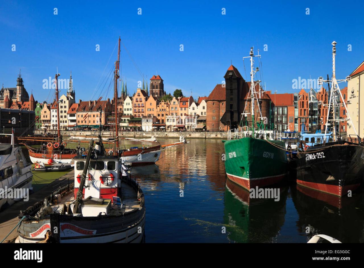 Gdansk harbour stock alamy galleon medieval replica boat tour used