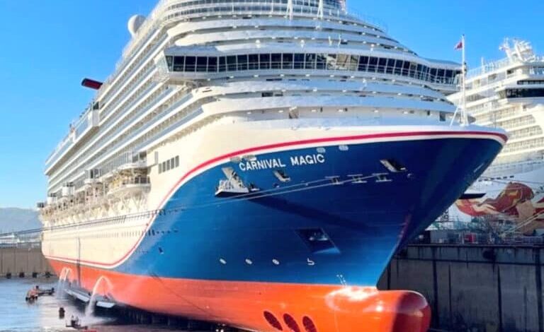 Carnival paradise is docked until aug 13
